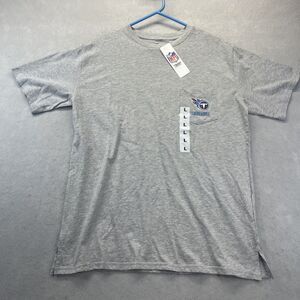 NFL Team Apparel Womens Gray Tennessee Titans Graphic Print Pocket T Shirt L